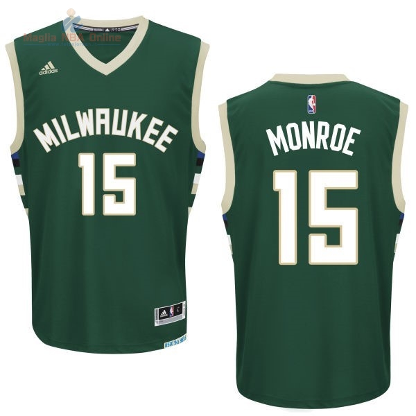 Acquista Maglia NBA Milwaukee Bucks #15 Greg Monroe Verde