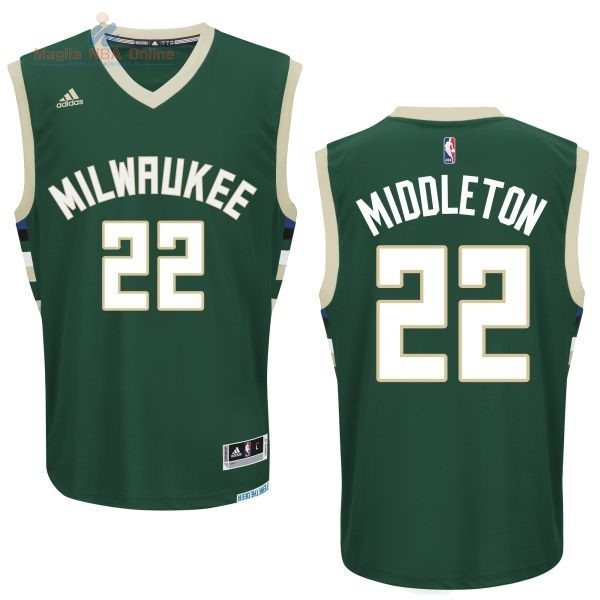Acquista Maglia NBA Milwaukee Bucks #22 Khris Middleton Verde