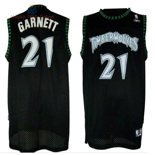 Acquista Maglia NBA Minnesota Timberwolves #21 Kevin Garnett Retro Nero