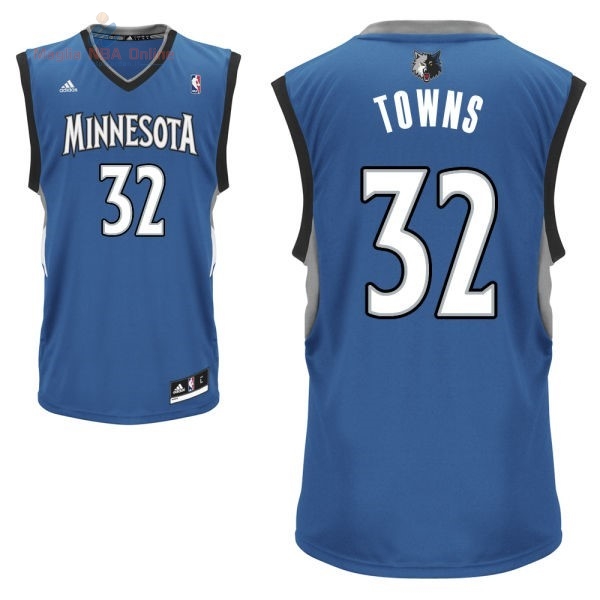 Acquista Maglia NBA Minnesota Timberwolves #32 Karl Anthony Towns Blu