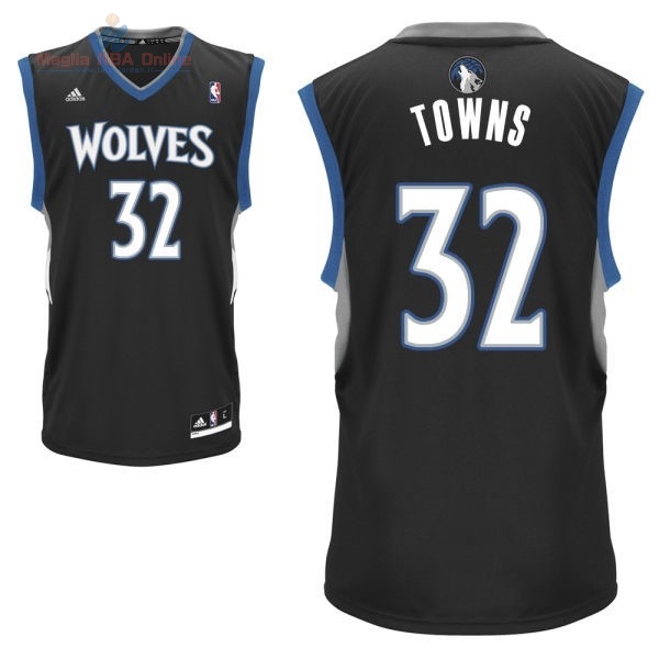 Acquista Maglia NBA Minnesota Timberwolves #32 Karl Anthony Towns Nero