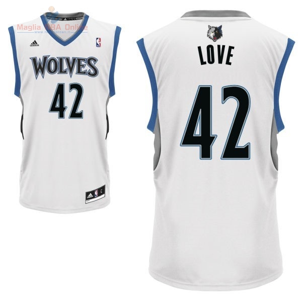 Acquista Maglia NBA Minnesota Timberwolves #42 Kevin Love Bianco