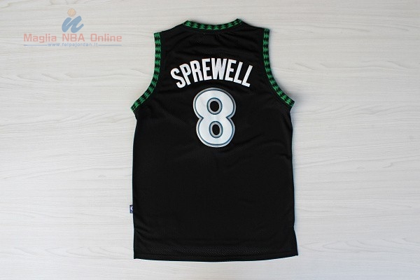 Acquista Maglia NBA Minnesota Timberwolves #8 Latrell Sprewell Retro Nero