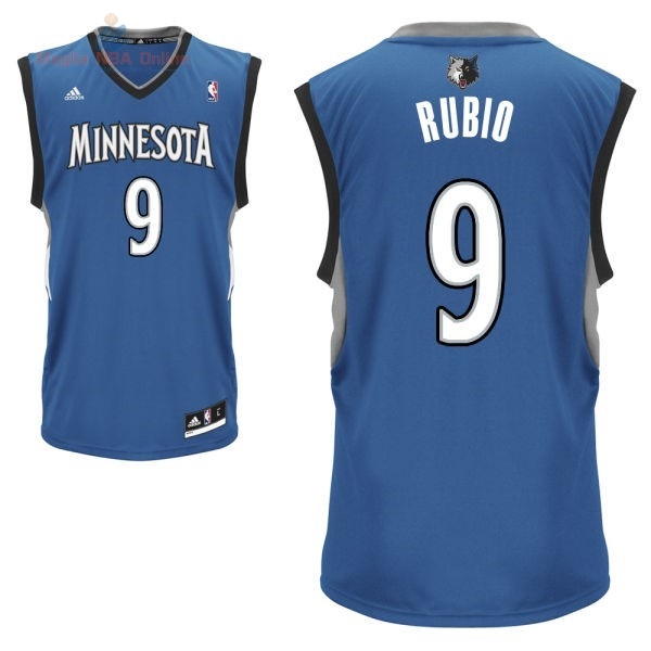 Acquista Maglia NBA Minnesota Timberwolves #9 Ricky Rubio Blu