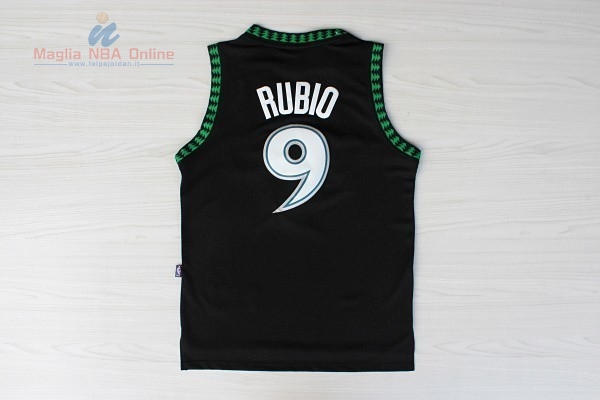 Acquista Maglia NBA Minnesota Timberwolves #9 Ricky Rubio Retro Nero