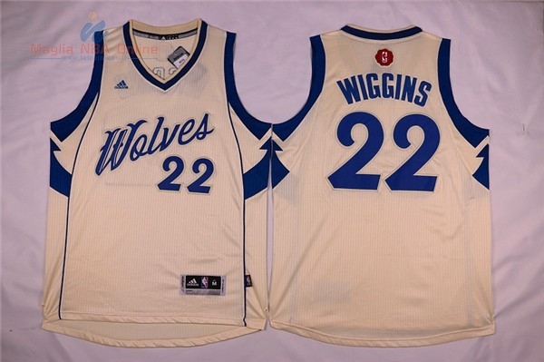 Acquista Maglia NBA Minnesota Timberwolves 2015 Natale #22 Wiggins Bianco