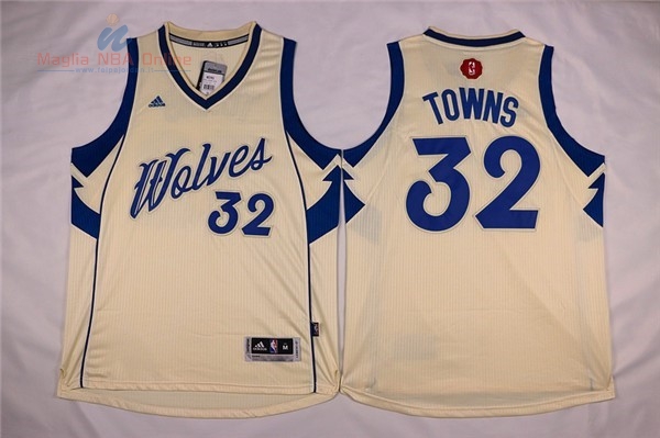 Acquista Maglia NBA Minnesota Timberwolves 2015 Natale #32 Towns Bianco