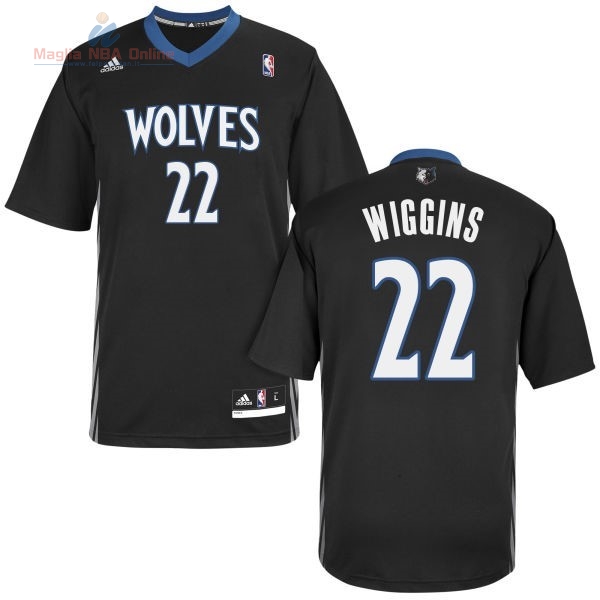 Acquista Maglia NBA Minnesota Timberwolves Manica Corta #22 Andrew Wiggins Nero