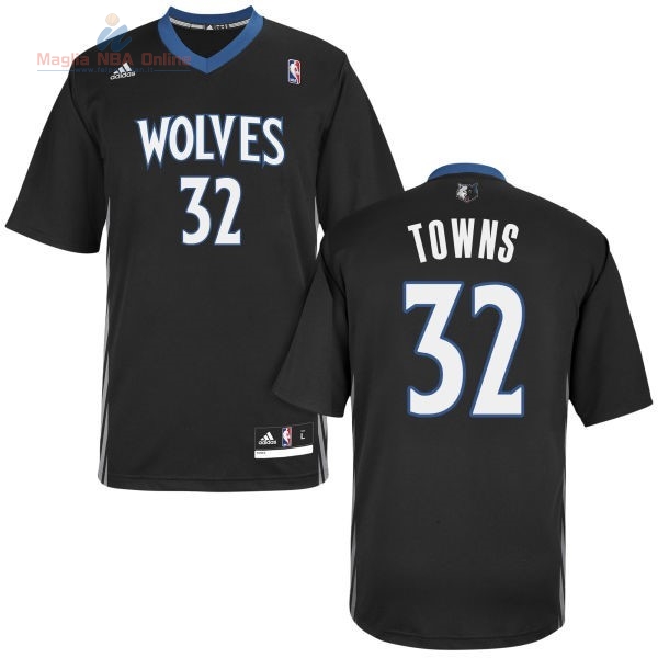 Acquista Maglia NBA Minnesota Timberwolves Manica Corta #32 Karl Anthony Towns Nero