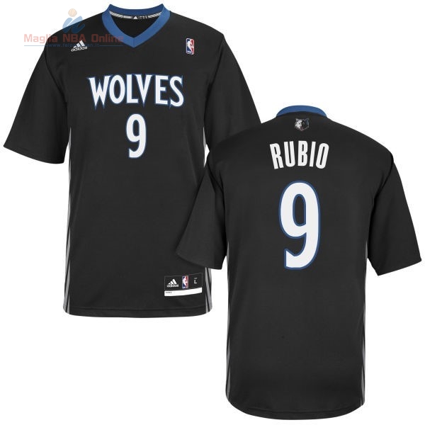 Acquista Maglia NBA Minnesota Timberwolves Manica Corta #9 Ricky Rubio Nero