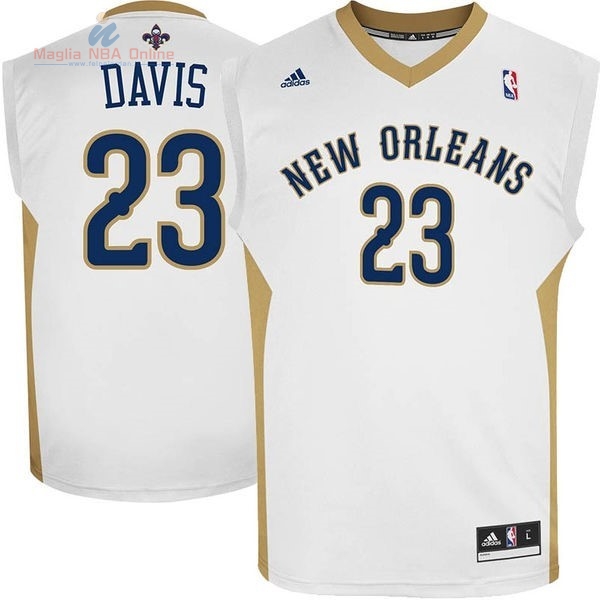 Acquista Maglia NBA New Orleans Pelicans #23 Anthony Davis Bianco
