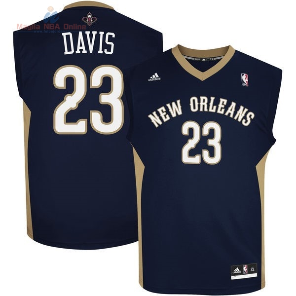 Acquista Maglia NBA New Orleans Pelicans #23 Anthony Davis Nero