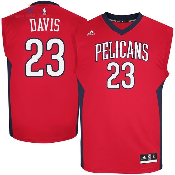 Acquista Maglia NBA New Orleans Pelicans #23 Anthony Davis Rosso