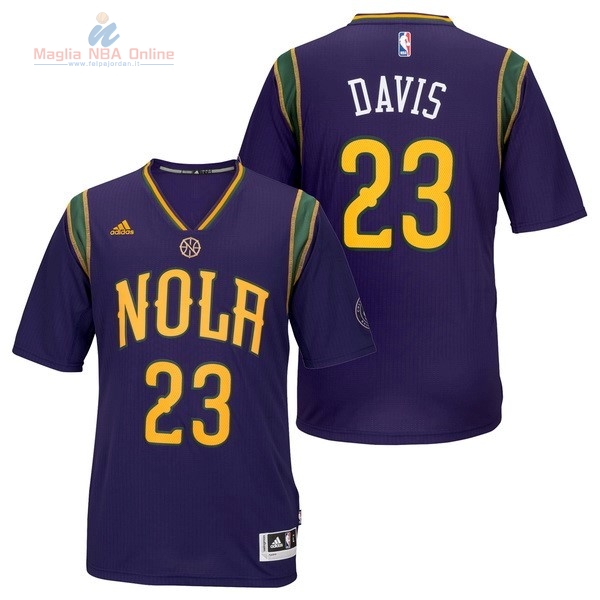 Acquista Maglia NBA New Orleans Pelicans Manica Corta #23 Anthony Davis Blu