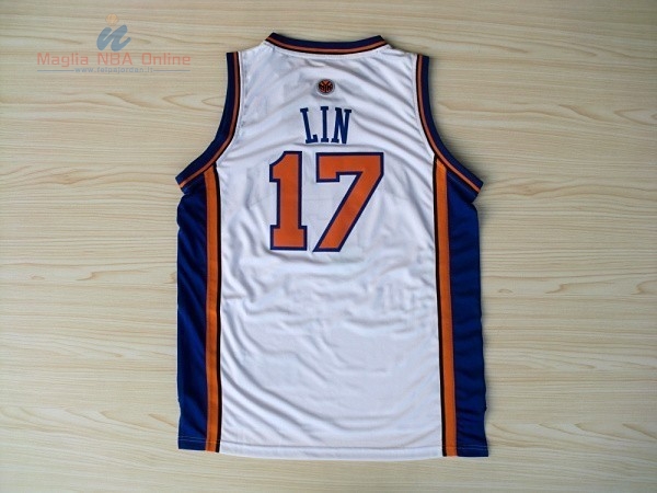 Acquista Maglia NBA New York Knicks #17 Jeremy Lin Bianco