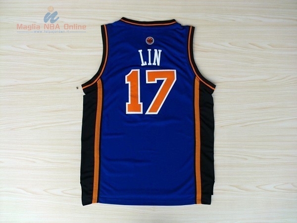 Acquista Maglia NBA New York Knicks #17 Jeremy Lin Blu
