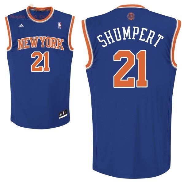 Acquista Maglia NBA New York Knicks #21 Iman Shumpert Blu