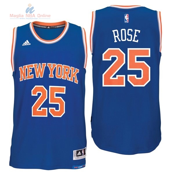 Acquista Maglia NBA New York Knicks #25 Derrick Rose Blu
