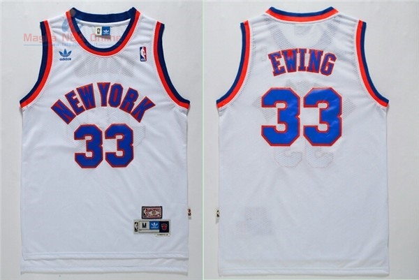 Acquista Maglia NBA New York Knicks #33 Patrick Ewing Bianco
