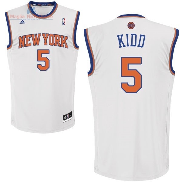 Acquista Maglia NBA New York Knicks #5 Jason Kidd Bianco