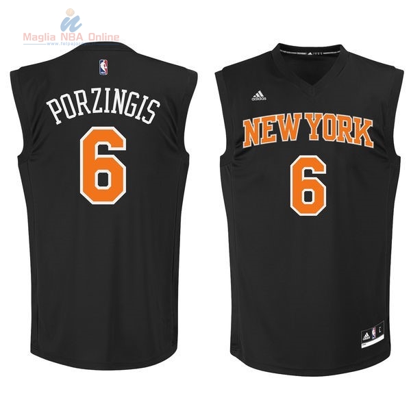 Acquista Maglia NBA New York Knicks #6 Kristaps Porzingis Nero