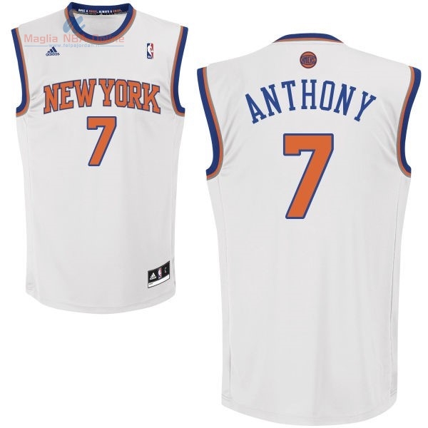 Acquista Maglia NBA New York Knicks #7 Carmelo Anthony Bianco