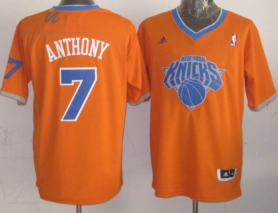 Acquista Maglia NBA New York Knicks 2013 Natale #7 Anthony Arancia