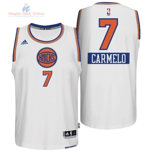 Acquista Maglia NBA New York Knicks 2014 Natale #7 Carmelo Bianco
