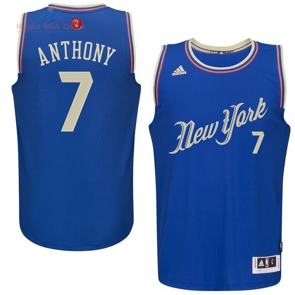 Acquista Maglia NBA New York Knicks 2015 Natale #7 Anthony Blu