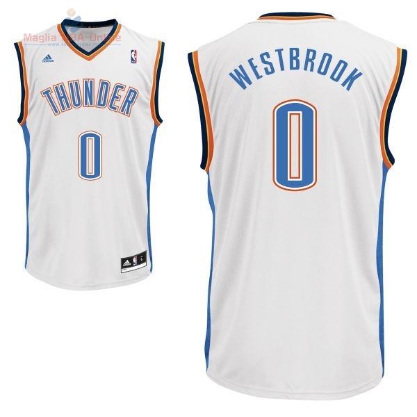 Acquista Maglia NBA Oklahoma City Thunder #0 Russell Westbrook Bianco