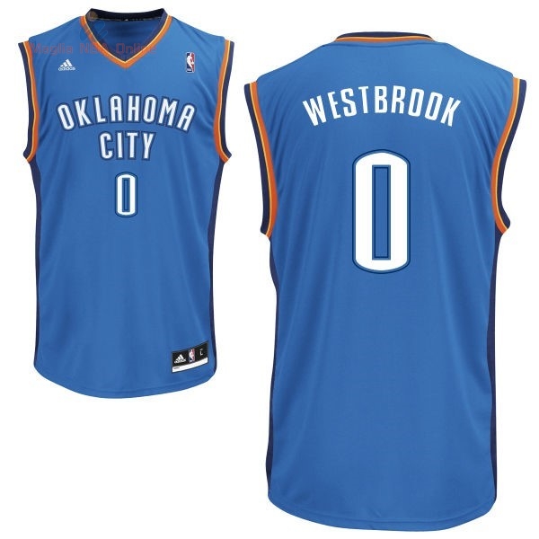 Acquista Maglia NBA Oklahoma City Thunder #0 Russell Westbrook Blu