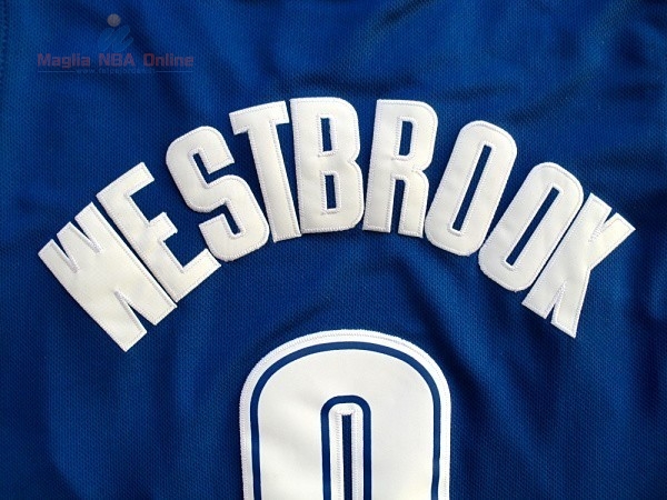 Acquista Maglia NBA Oklahoma City Thunder #0 Russell Westbrook Retro Blu
