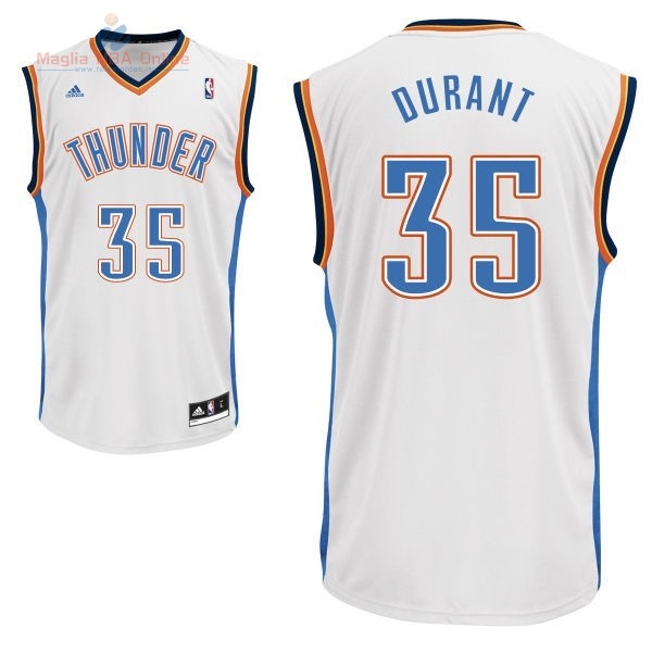 Acquista Maglia NBA Oklahoma City Thunder #35 Kevin Durant Bianco