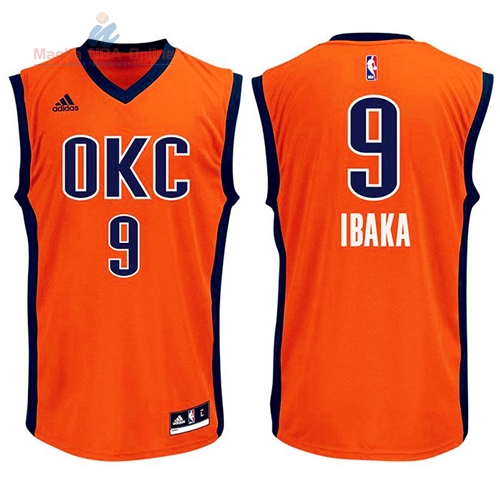 Acquista Maglia NBA Oklahoma City Thunder #9 Serge Ibaka Arancia