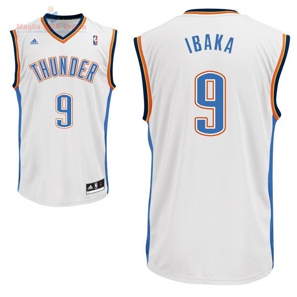 Acquista Maglia NBA Oklahoma City Thunder #9 Serge Ibaka Bianco