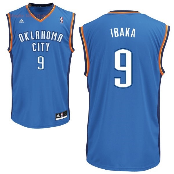 Acquista Maglia NBA Oklahoma City Thunder #9 Serge Ibaka Blu