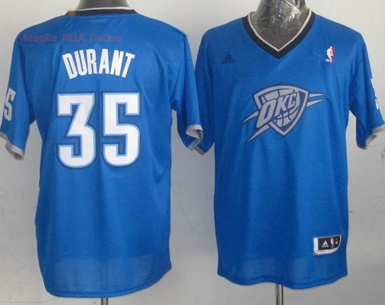 Acquista Maglia NBA Oklahoma City Thunder 2013 Natale #35 Durant Blu