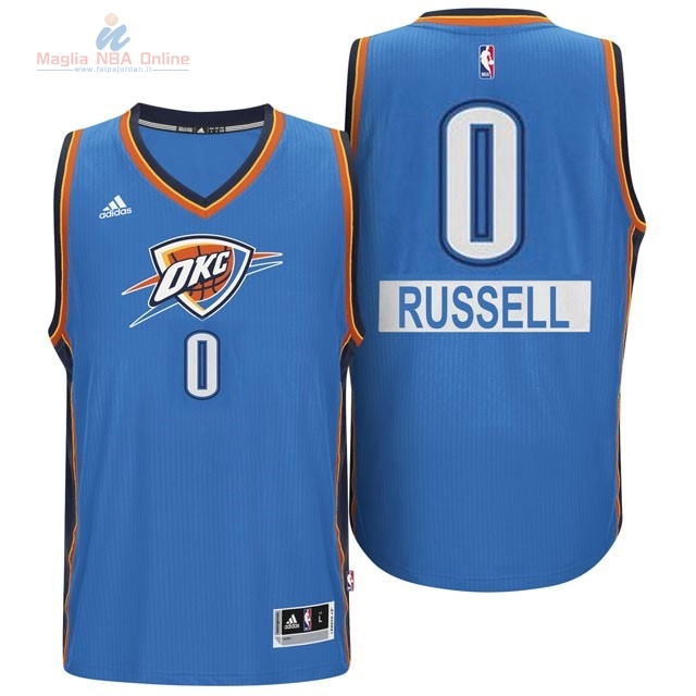 Acquista Maglia NBA Oklahoma City Thunder 2014 Natale #0 Russell Blu