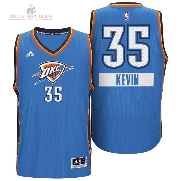 Acquista Maglia NBA Oklahoma City Thunder 2014 Natale #35 Kevin Blu