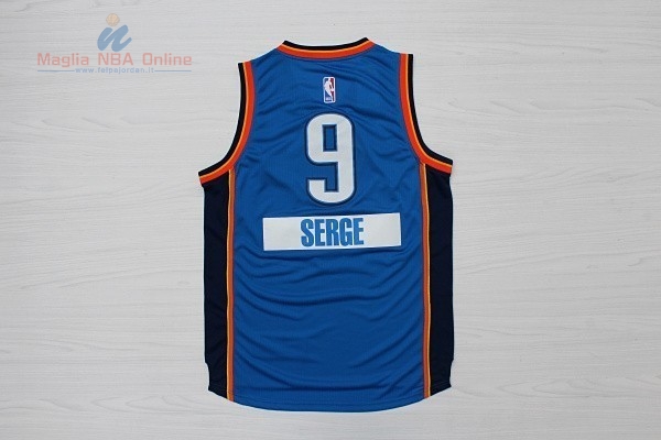 Acquista Maglia NBA Oklahoma City Thunder 2014 Natale #9 Serge Blu