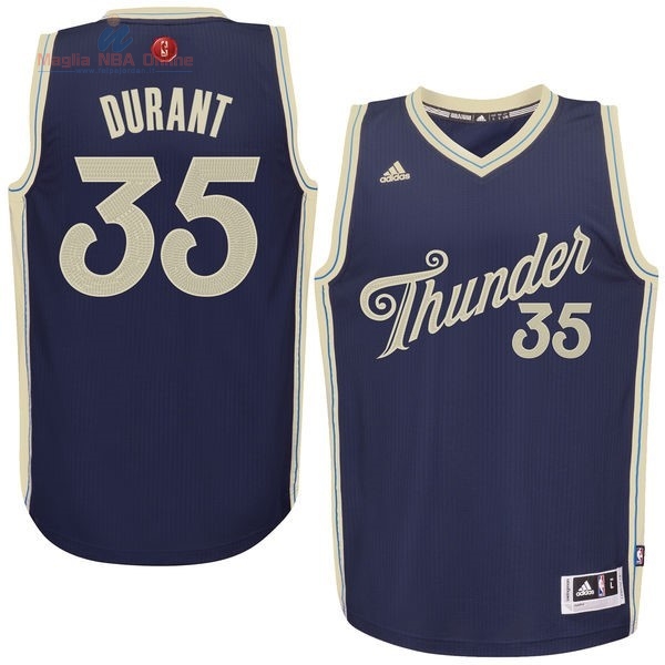 Acquista Maglia NBA Oklahoma City Thunder 2015 Natale #35 Durant Blu
