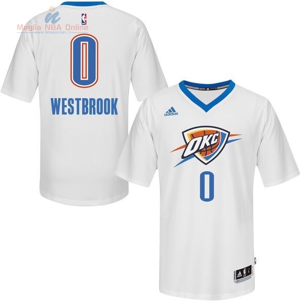 Acquista Maglia NBA Oklahoma City Thunder Manica Corta #30 Russell Westbrook Bianco