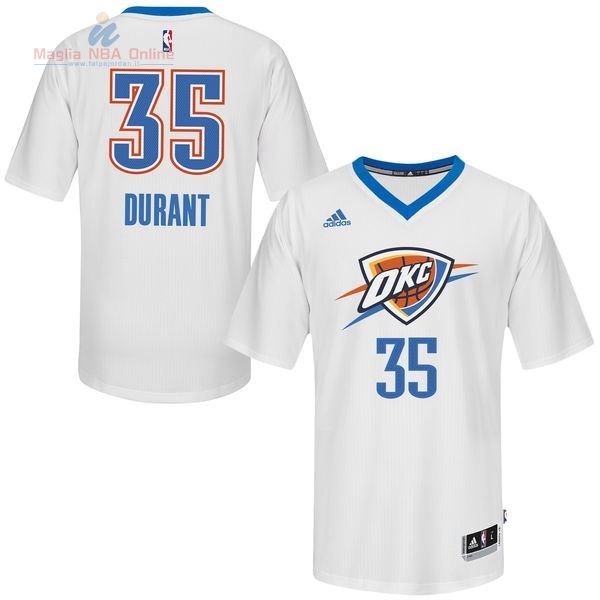 Acquista Maglia NBA Oklahoma City Thunder Manica Corta #35 Kevin Durant Bianco