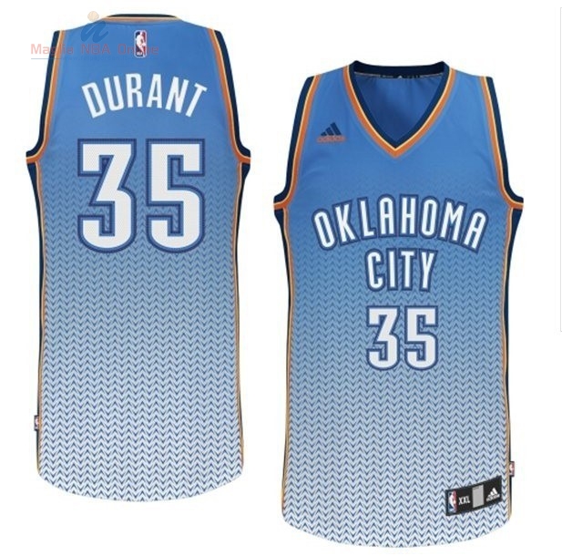 Acquista Maglia NBA Oklahoma City Thunder Moda Risuonare #35 Durant Blu