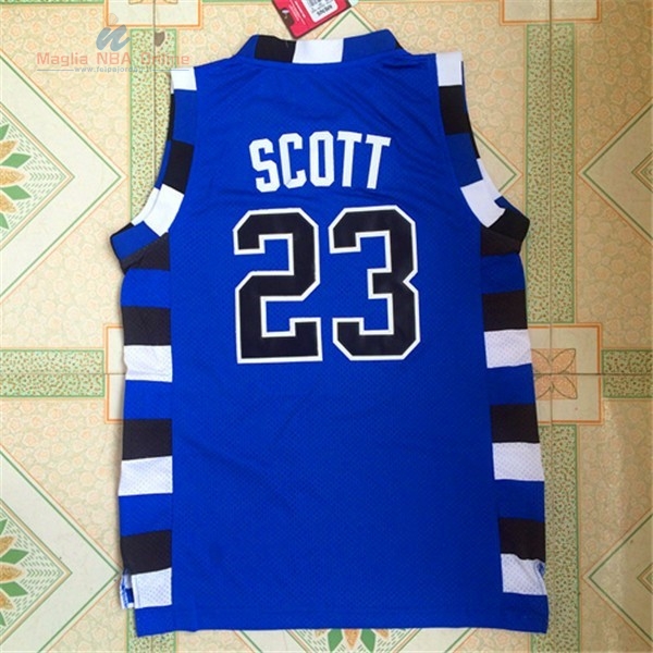 Acquista Maglia NBA Pelicula Basket Tree Hill #23 Scott Blu