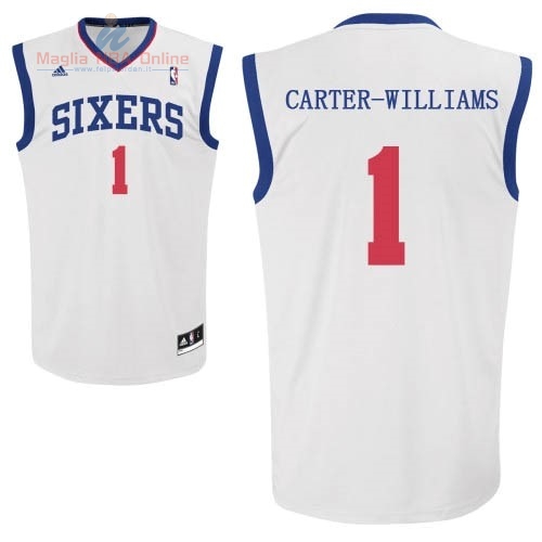 Acquista Maglia NBA Philadelphia Sixers #1 Michael Carter Williams Bianco