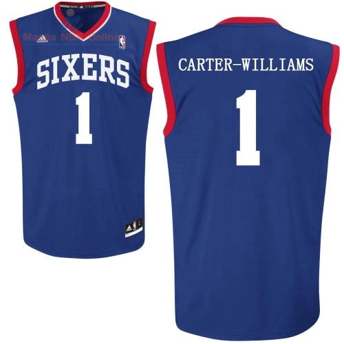 Acquista Maglia NBA Philadelphia Sixers #1 Michael Carter Williams Blu