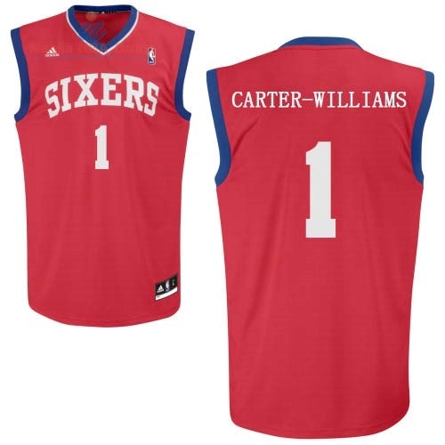 Acquista Maglia NBA Philadelphia Sixers #1 Michael Carter Williams Rosso