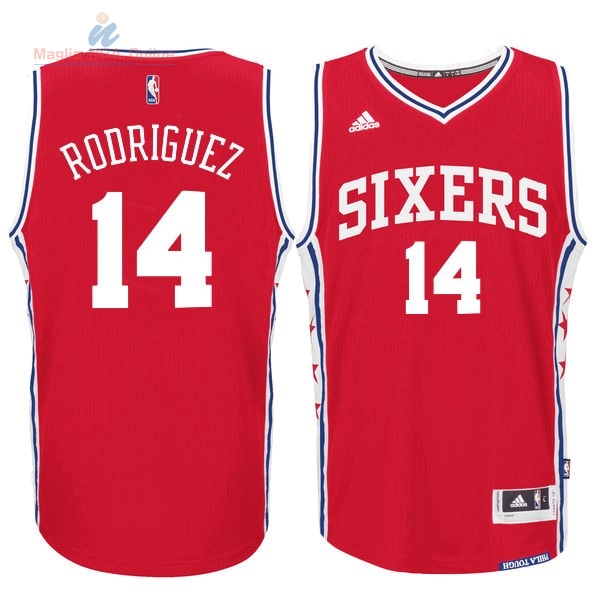 Acquista Maglia NBA Philadelphia Sixers #14 Sergio Rodriguez Rosso