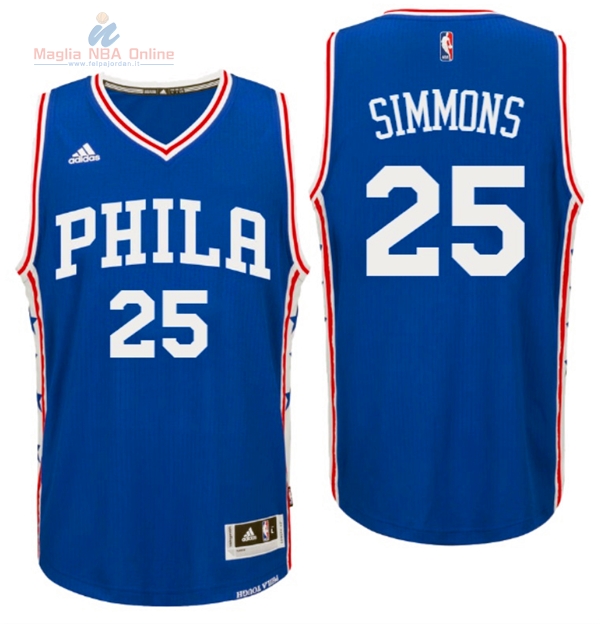 Acquista Maglia NBA Philadelphia Sixers #25 Ben Simmons 2016 Blu